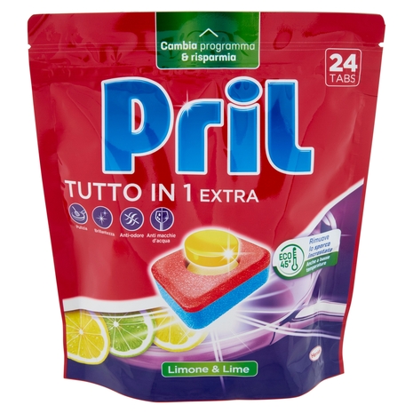 PRIL Tutto in 1 Extra Tabs Limone & Lime 24pz (398,4g)